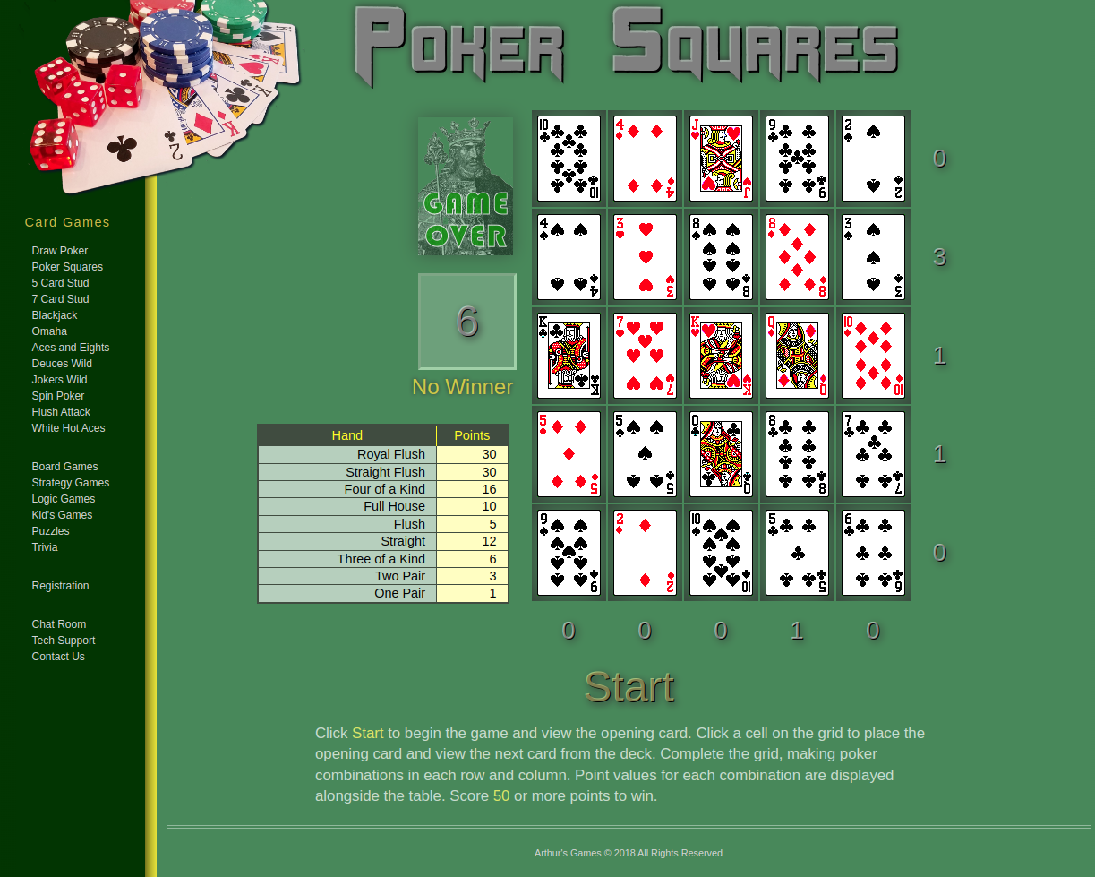 Poker Squares