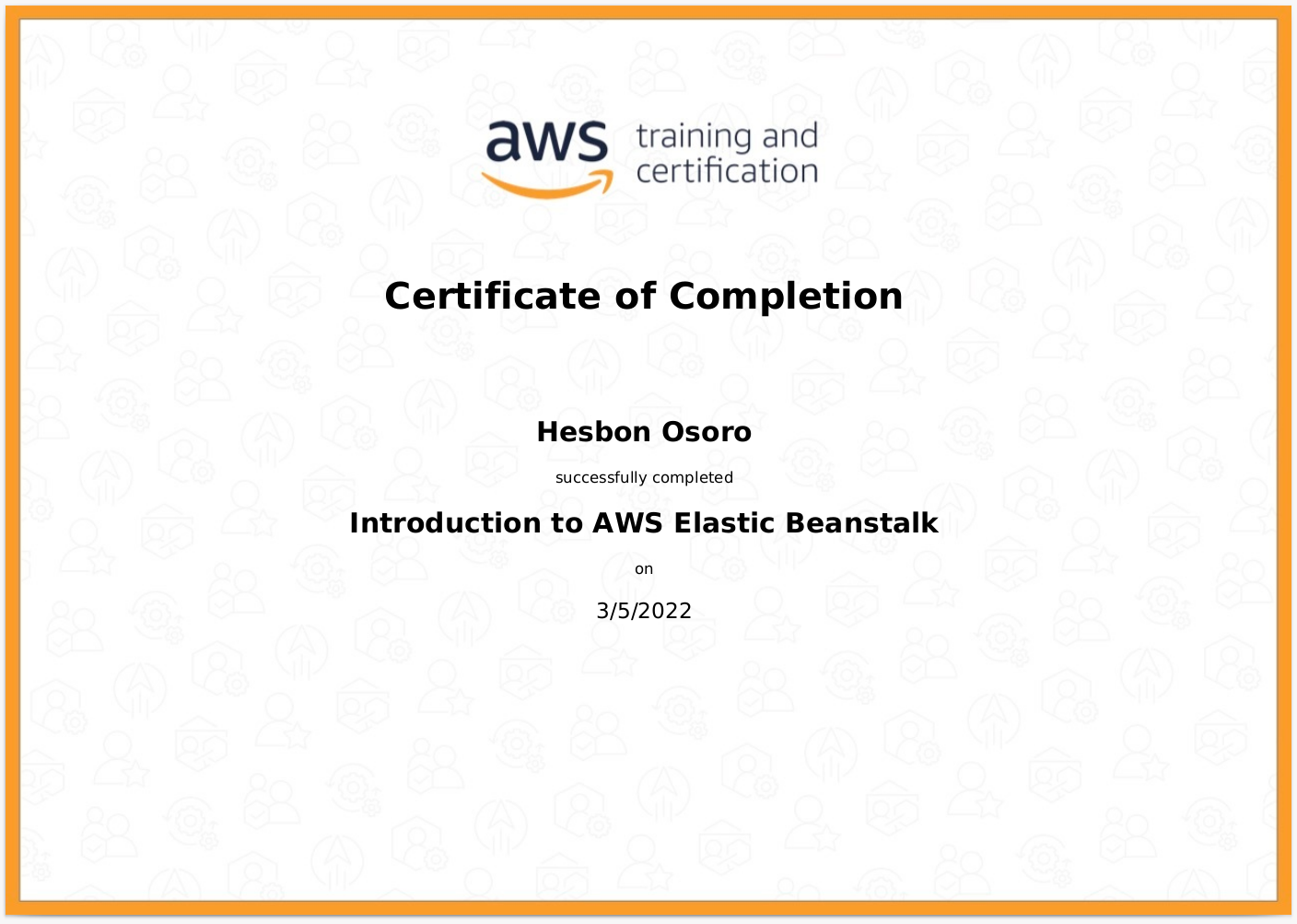 AWS Elastic Beanstalk(intro) certificate